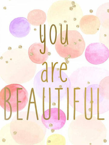 You Are Beautiful Color Black Ornate Wood Framed Art Print with Double Matting by Allen, Kimberly