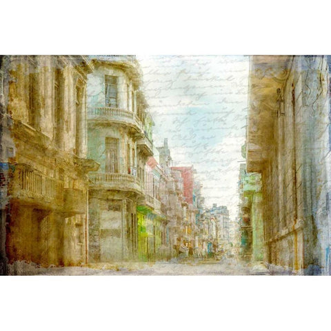 Havana Streets Black Modern Wood Framed Art Print with Double Matting by Allen, Kimberly