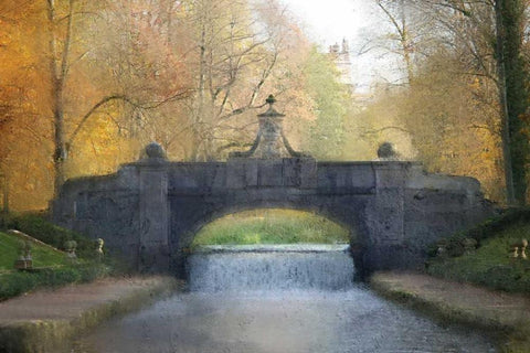 Across the Bridge Black Ornate Wood Framed Art Print with Double Matting by Allen, Kimberly