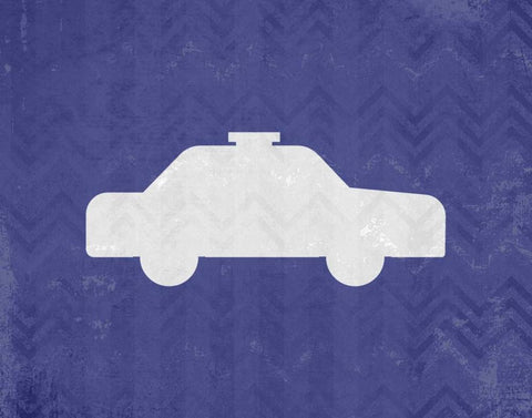 Lets Drive 1 White Modern Wood Framed Art Print with Double Matting by Allen, Kimberly