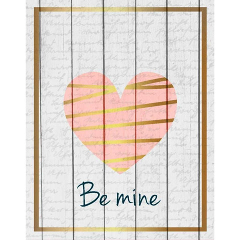 Be Mine 1 Black Modern Wood Framed Art Print with Double Matting by Allen, Kimberly