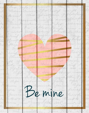 Be Mine 1 White Modern Wood Framed Art Print with Double Matting by Allen, Kimberly