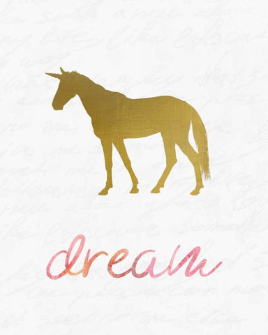 Unicorn Dreaming 1 White Modern Wood Framed Art Print with Double Matting by Allen, Kimberly