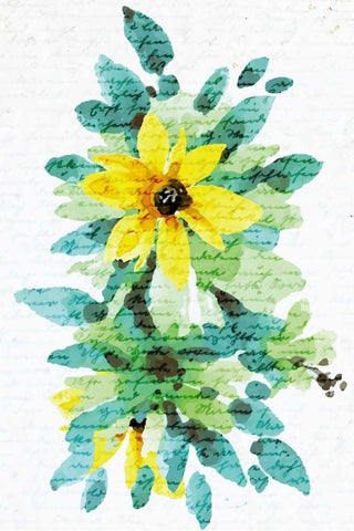 Watercolor Floral 1 White Modern Wood Framed Art Print with Double Matting by Allen, Kimberly
