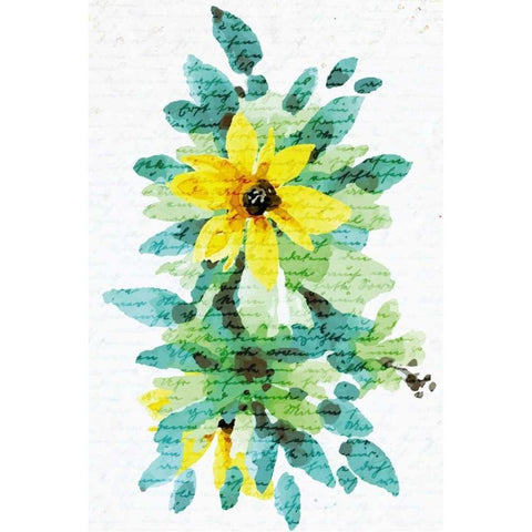 Watercolor Floral 1 Black Modern Wood Framed Art Print with Double Matting by Allen, Kimberly