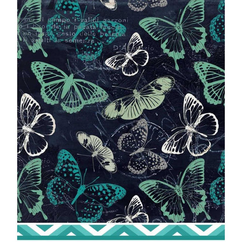 Butterflies and Chevron Black Modern Wood Framed Art Print by Allen, Kimberly