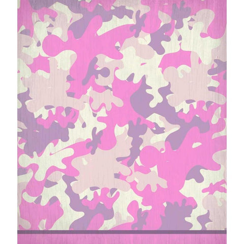Pink Camo Gold Ornate Wood Framed Art Print with Double Matting by Allen, Kimberly
