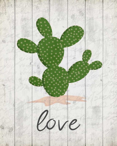 Cactus Love White Modern Wood Framed Art Print with Double Matting by Allen, Kimberly