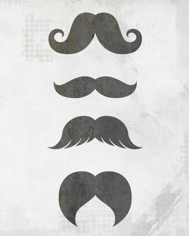Mustache 2 White Modern Wood Framed Art Print with Double Matting by Allen, Kimberly