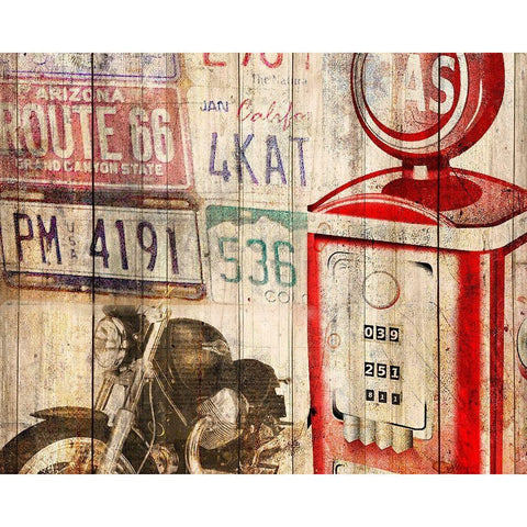 Classic Motorcycle Black Modern Wood Framed Art Print by Kimberly, Allen