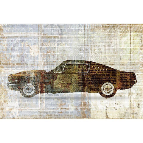 Mustang Black Modern Wood Framed Art Print with Double Matting by Kimberly, Allen