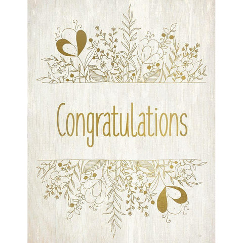 Congratulations Rustic Flowers Black Modern Wood Framed Art Print by Kimberly, Allen