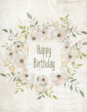 Happy Birthday Soft White Modern Wood Framed Art Print with Double Matting by Kimberly, Allen