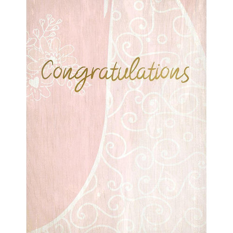 Congratulations Bride to Be Pink White Modern Wood Framed Art Print by Kimberly, Allen