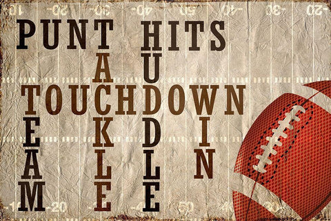 Football White Modern Wood Framed Art Print with Double Matting by Kimberly, Allen