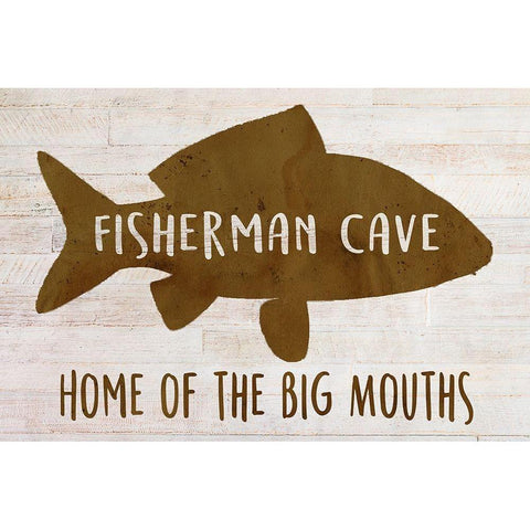 Fisherman Cave Black Modern Wood Framed Art Print with Double Matting by Kimberly, Allen