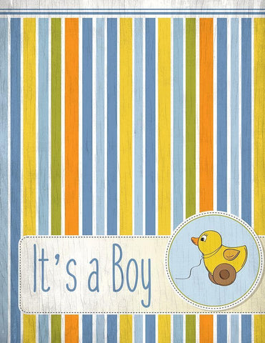 Its a Boy Black Ornate Wood Framed Art Print with Double Matting by Kimberly, Allen