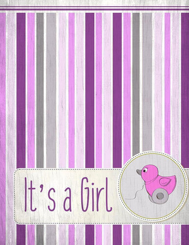 Its a Girl Black Ornate Wood Framed Art Print with Double Matting by Kimberly, Allen