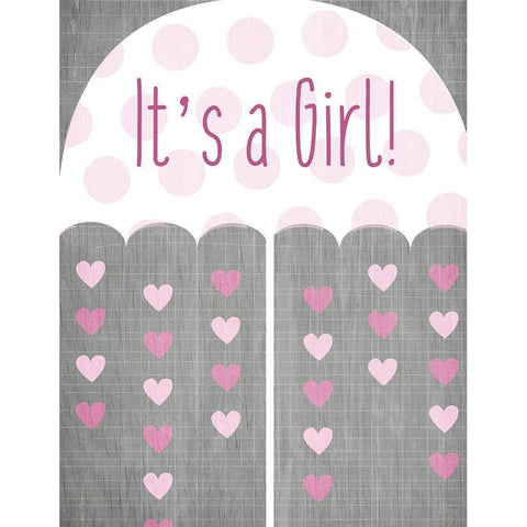 Its a Girl Umbrella Black Modern Wood Framed Art Print with Double Matting by Kimberly, Allen