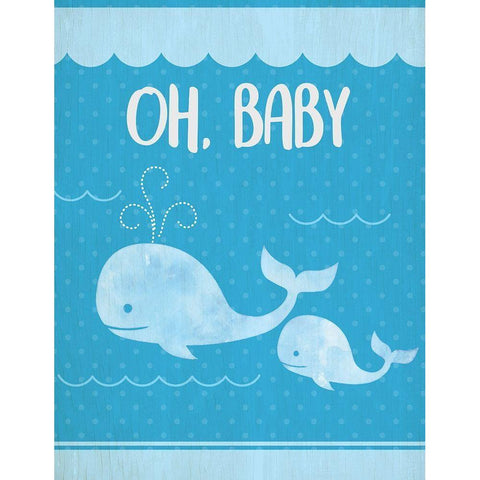 Oh Baby Boy Black Modern Wood Framed Art Print with Double Matting by Kimberly, Allen