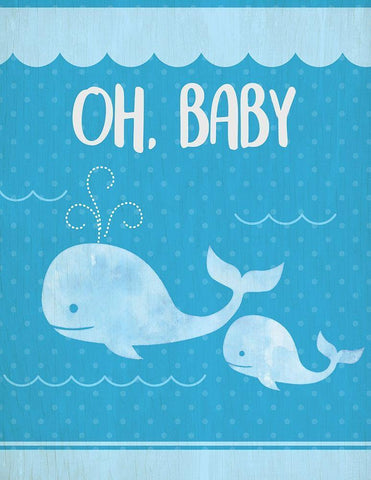 Oh Baby Boy Black Ornate Wood Framed Art Print with Double Matting by Kimberly, Allen