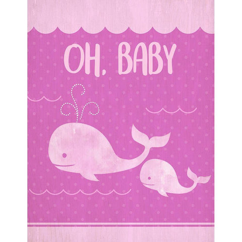 Oh Baby Girl White Modern Wood Framed Art Print by Kimberly, Allen