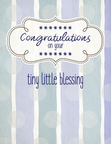 Tiny Little Blessing Boy White Modern Wood Framed Art Print with Double Matting by Kimberly, Allen