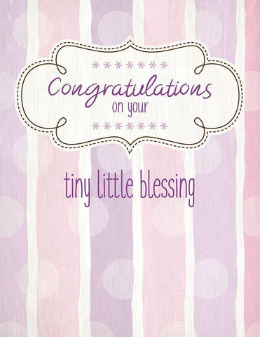 Tiny Little Blessing Girl Black Ornate Wood Framed Art Print with Double Matting by Kimberly, Allen