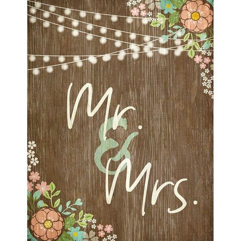 Mr and Mrs Rustic Gold Ornate Wood Framed Art Print with Double Matting by Kimberly, Allen