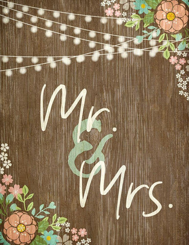 Mr and Mrs Rustic White Modern Wood Framed Art Print with Double Matting by Kimberly, Allen