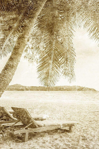 A Day at the Beach 1 Black Ornate Wood Framed Art Print with Double Matting by Kimberly, Allen