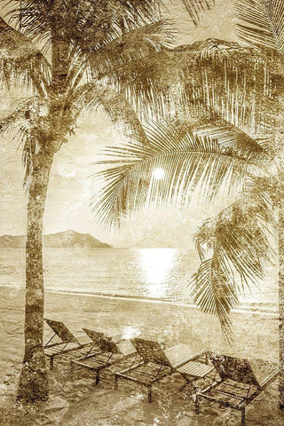 A Day at the Beach 2 Black Ornate Wood Framed Art Print with Double Matting by Kimberly, Allen