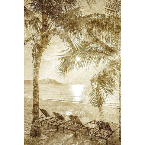 A Day at the Beach 2 Gold Ornate Wood Framed Art Print with Double Matting by Kimberly, Allen