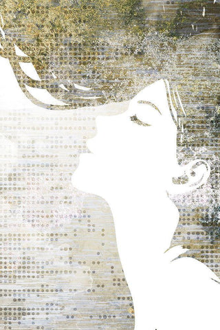 Golden Dreams 1 White Modern Wood Framed Art Print with Double Matting by Kimberly, Allen