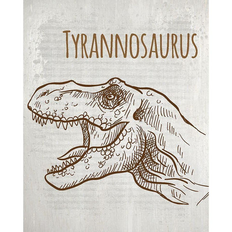Dinosaur 1 White Modern Wood Framed Art Print by Kimberly, Allen