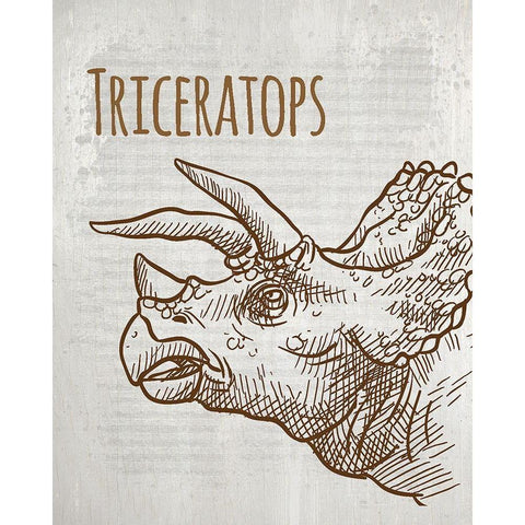 Dinosaur 3 White Modern Wood Framed Art Print by Kimberly, Allen
