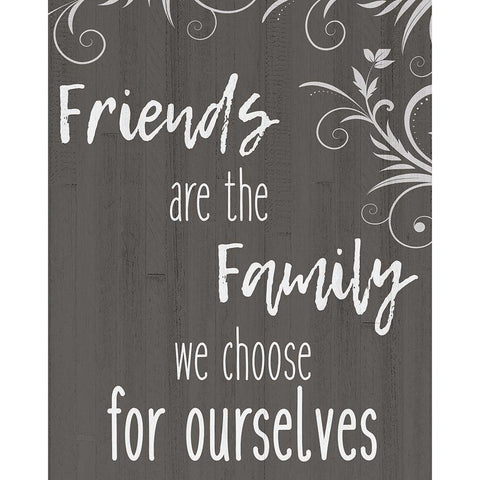 Friends Are The Family Gold Ornate Wood Framed Art Print with Double Matting by Kimberly, Allen