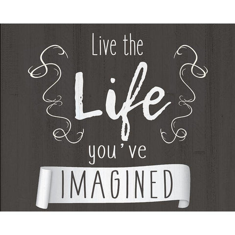 Live The Life Black Modern Wood Framed Art Print with Double Matting by Kimberly, Allen