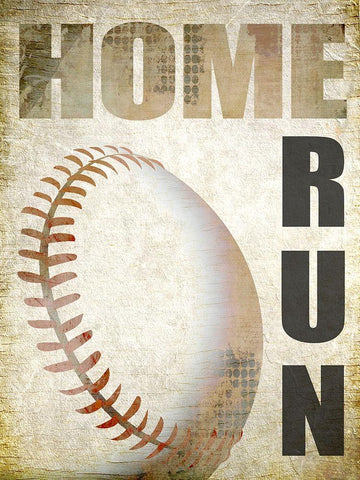 Home Run White Modern Wood Framed Art Print with Double Matting by Kimberly, Allen