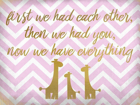 Everything Girl Giraffe White Modern Wood Framed Art Print with Double Matting by Kimberly, Allen