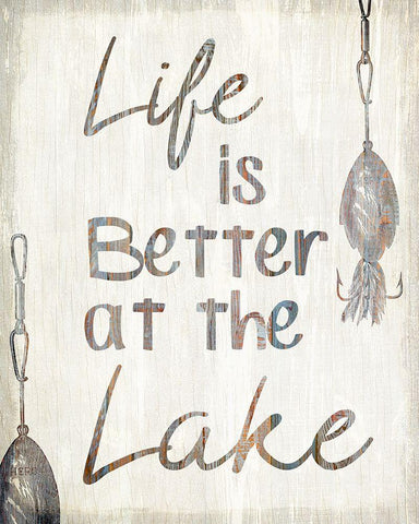 Life is Better White Modern Wood Framed Art Print with Double Matting by Kimberly, Allen
