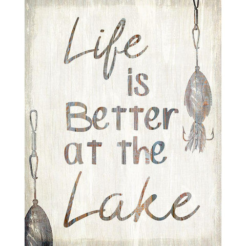 Life is Better Gold Ornate Wood Framed Art Print with Double Matting by Kimberly, Allen