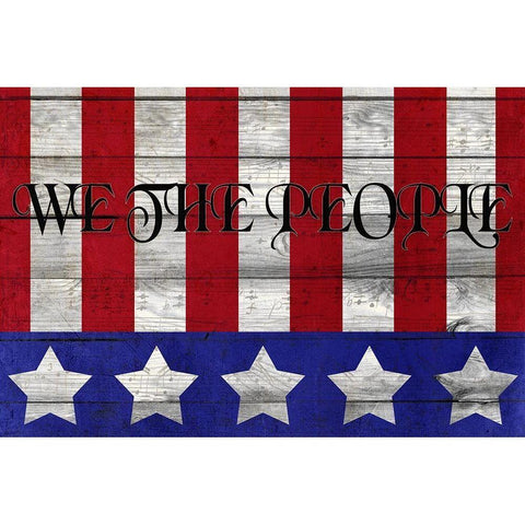 We the People Gold Ornate Wood Framed Art Print with Double Matting by Kimberly, Allen