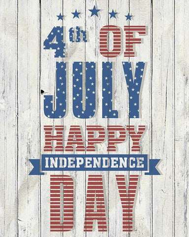 Happy Independence Day White Modern Wood Framed Art Print with Double Matting by Kimberly, Allen