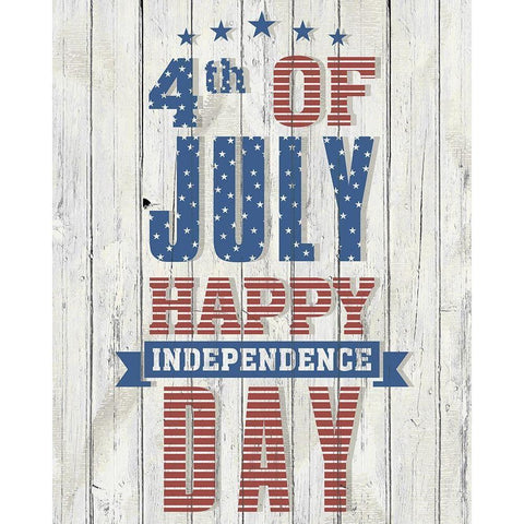 Happy Independence Day Black Modern Wood Framed Art Print with Double Matting by Kimberly, Allen