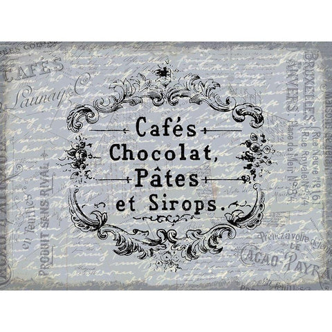 Cafe Chocolat White Modern Wood Framed Art Print by Kimberly, Allen