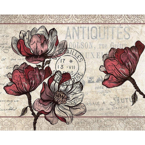 Magnolia Series 2 Gold Ornate Wood Framed Art Print with Double Matting by Kimberly, Allen