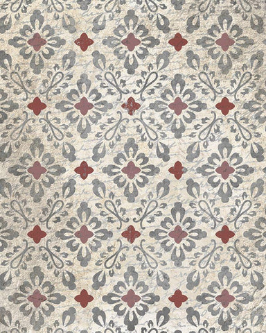 Magnolia Series Pattern 2 White Modern Wood Framed Art Print with Double Matting by Kimberly, Allen