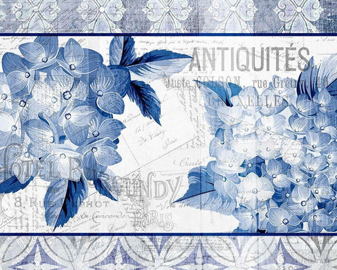 Hydrangea 1 White Modern Wood Framed Art Print with Double Matting by Kimberly, Allen