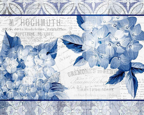 Hydrangea 2 White Modern Wood Framed Art Print with Double Matting by Kimberly, Allen